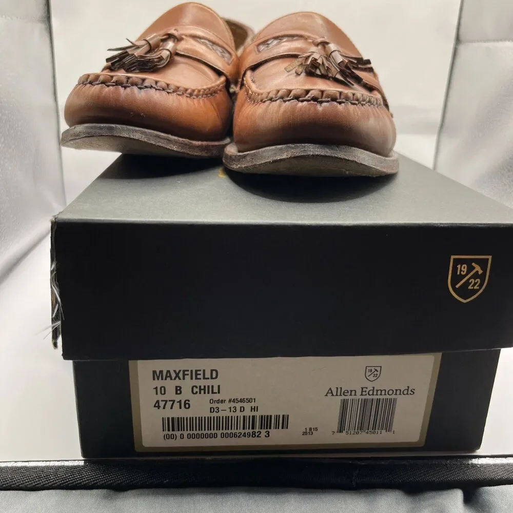 Allen Edmonds Maxfield Tassel Loafers Men’s 10B Chili Leather Made in